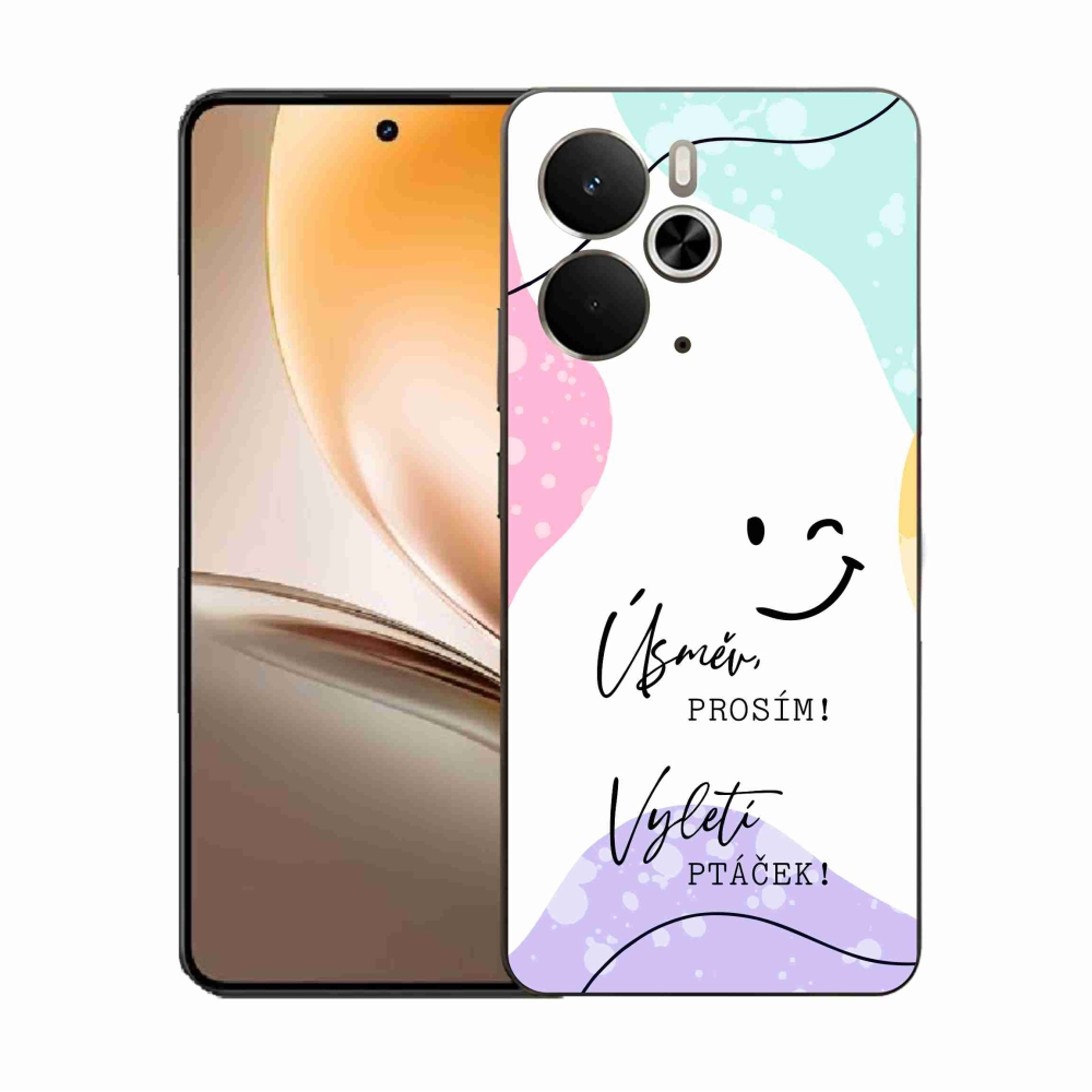 Gélový kryt mmCase na Realme 14 5G - vtipný text 4 biele pozadie