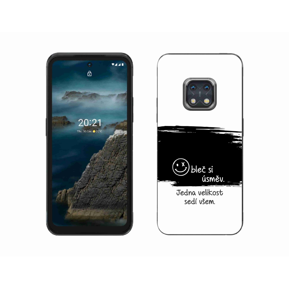 Gélový kryt mmCase na Nokia XR20 - vtipný text 8 čiernobiele pozadie
