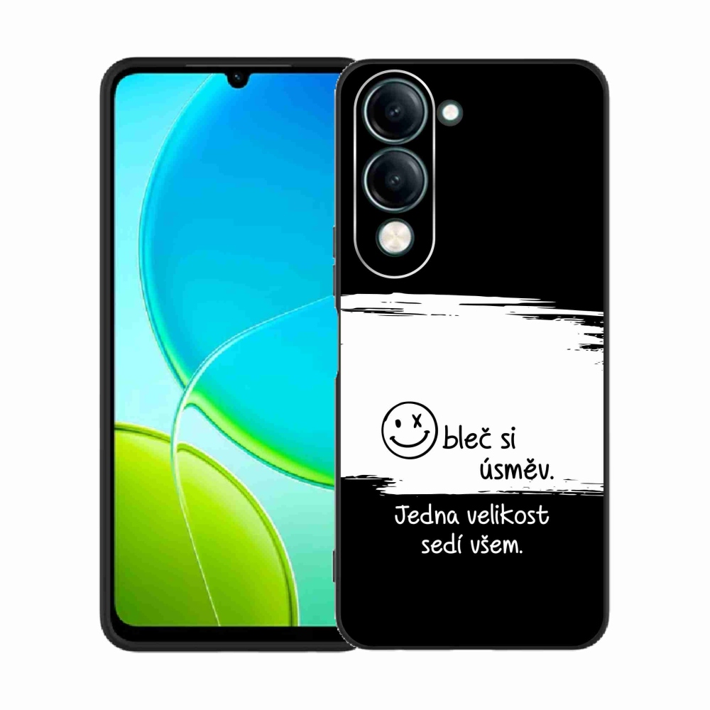 Gélový kryt mmCase na Vivo Y29s 5G - vtipný text 8 bieločierne pozadie