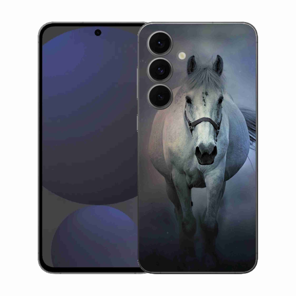 Gélový kryt mmCase na Samsung Galaxy S25 FE - bežiaci biely kôň