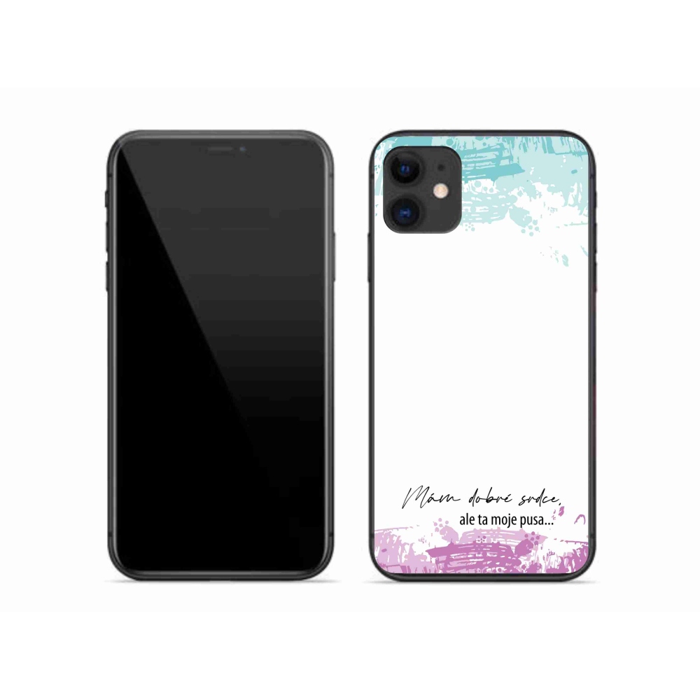 Gélový kryt mmCase na iPhone 11 - vtipný text 3 biele pozadie