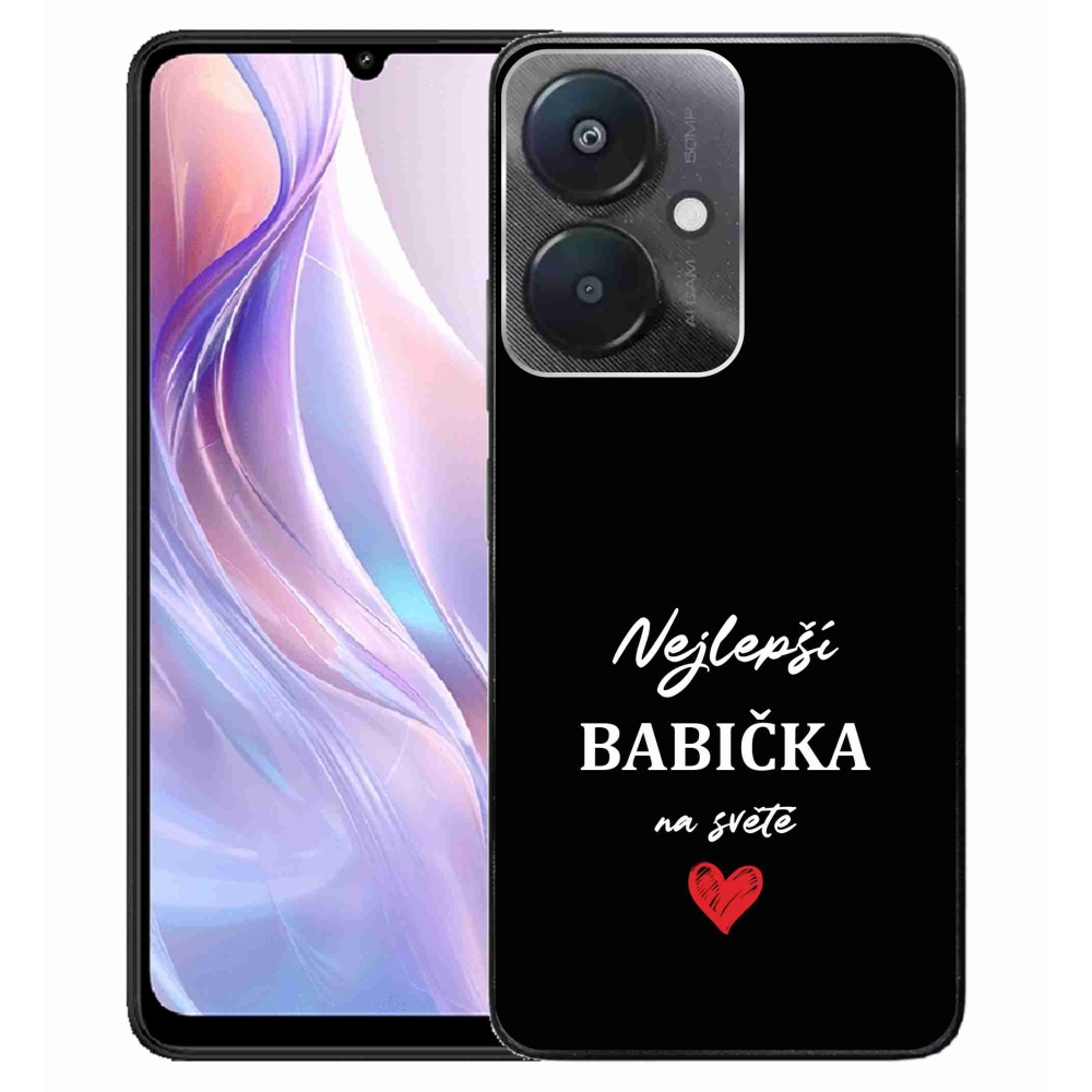 Gélový kryt mmCase na Xiaomi Redmi 13C 5G - najlepšia babička 1 čierne pozadie