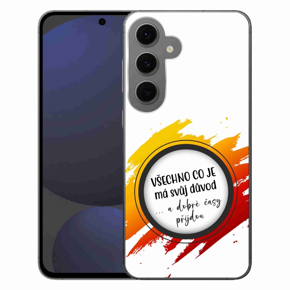 Gélový kryt mmCase na Samsung Galaxy S24 FE - citát 3 biele pozadie