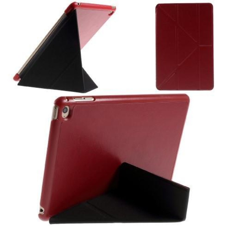 Origami polohovateľné puzdro pre iPad mini 4 - červené