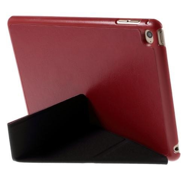 Origami polohovateľné puzdro pre iPad mini 4 - červené