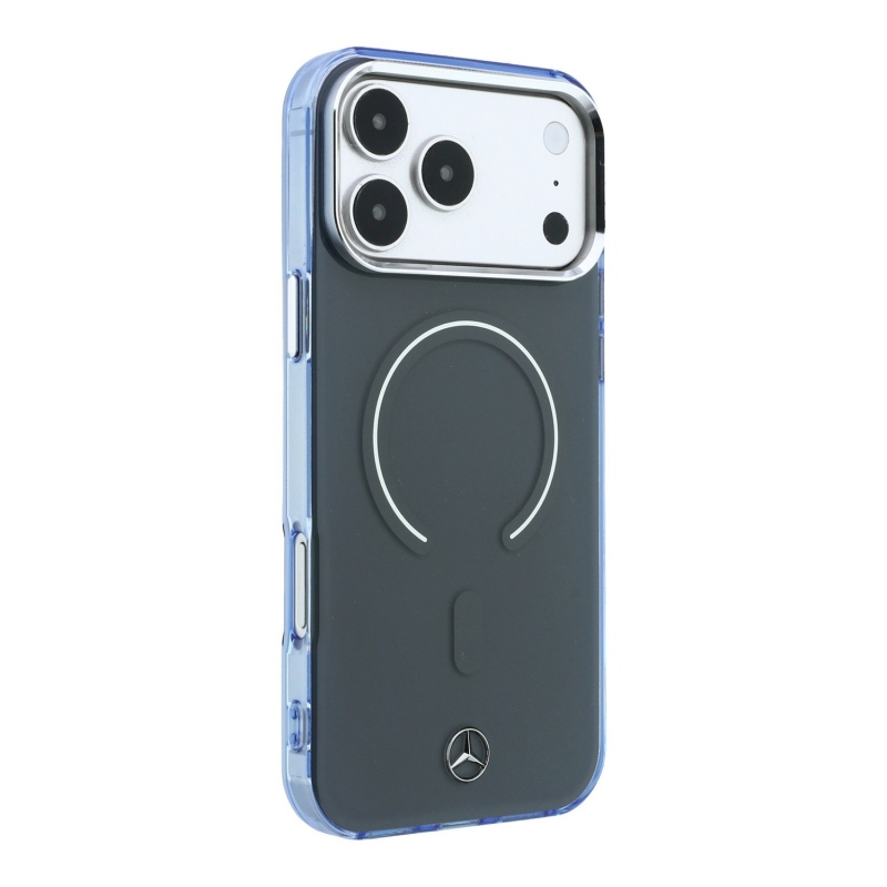 Mercedes PC/TPU dvojvrstvový zadný kryt s MagSafe pre iPhone 18 Pro, antracitová/modrá