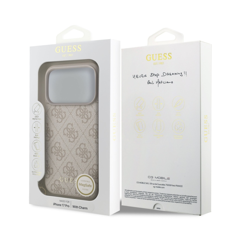 Zadný kryt Guess 4G Charm pre iPhone 17 Pro Tone on Tone Pink