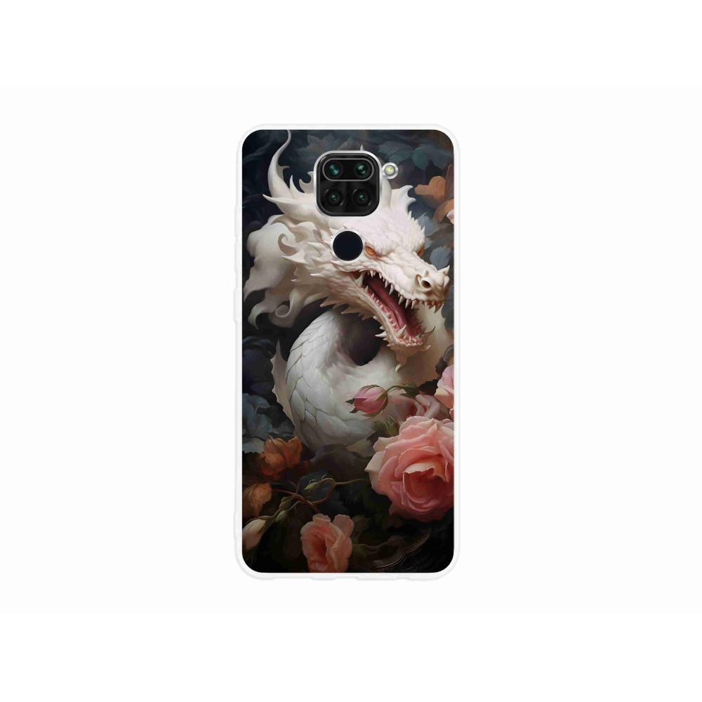 Gelový kryt mmCase na Xiaomi Redmi Note 9 - bílý drak