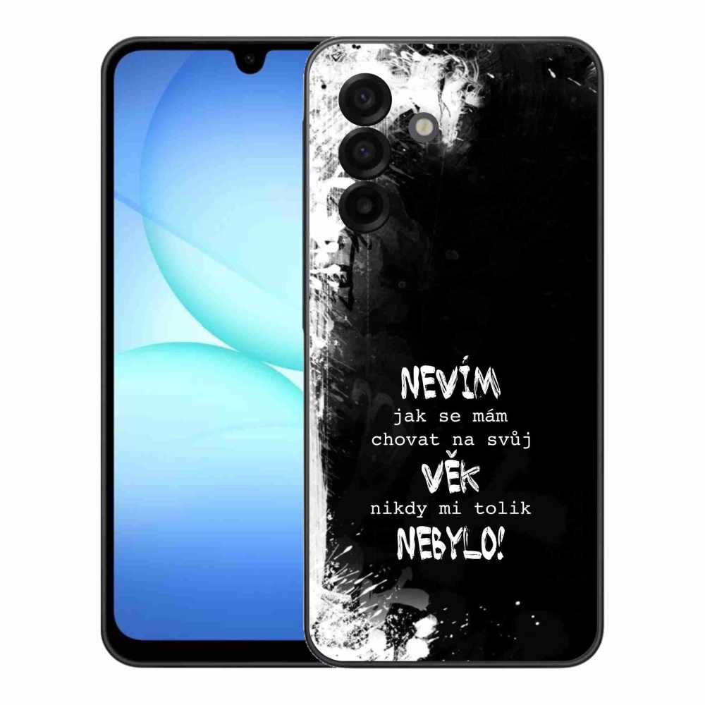 Gélový kryt mmCase na Samsung Galaxy A17 4G/5G - vtipný text 14 čierne pozadie