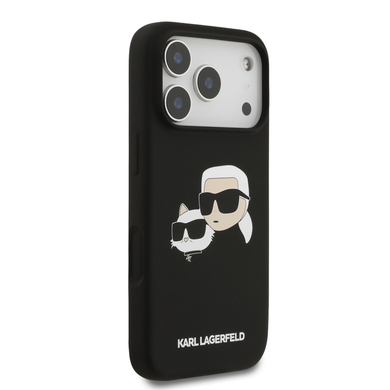 Karl Lagerfeld Liquid Silicone Double Heads MagSafe Back Cover pre iPhone 17 Pro Black