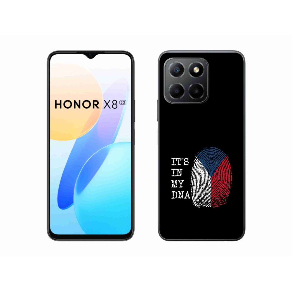 Gélový kryt mmCase na Honor X8 5G/Honor 70 Lite 5G - vlajka odtlačok prsta čierne pozadie