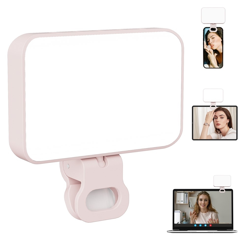 LED prisvetľovacie svetlo na mobil s klipom - ružové