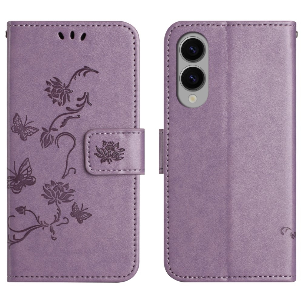 Flower knižkové púzdro na Samsung Galaxy S25 Edge - svetlofialové