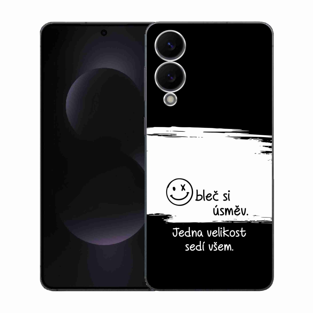 Gélový kryt mmCase na Samsung Galaxy S25 Edge - vtipný text 8 bieločierne pozadie