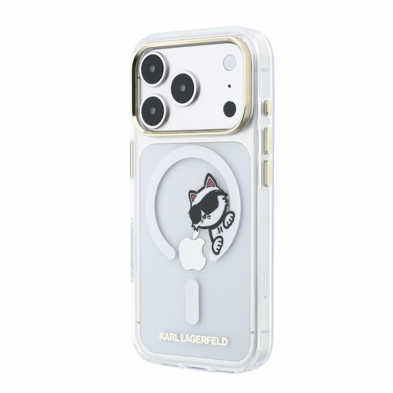 Karl Lagerfeld IML Choupette Peekaboo Magsafe zadný kryt pre iPhone 18 Pro, priehľadný