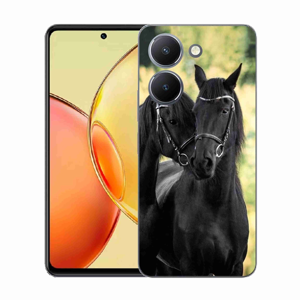 Gélový kryt mmCase na Vivo Y36 - dva čierne kone