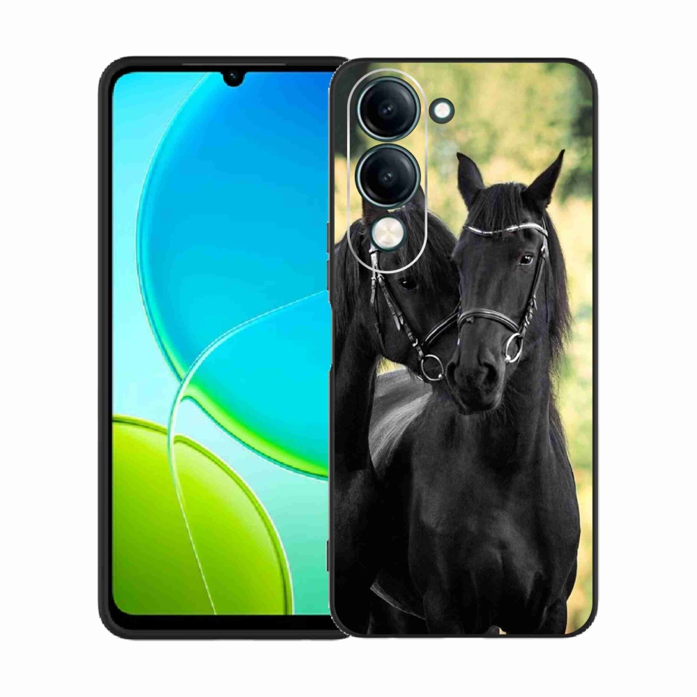 Gélový kryt mmCase na Vivo Y29s 5G - dva čierne kone