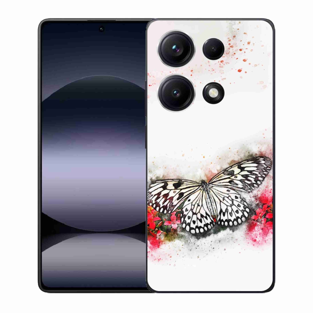 Gélový kryt mmCase na Xiaomi Redmi Note 14S - čiernobiely motýľ