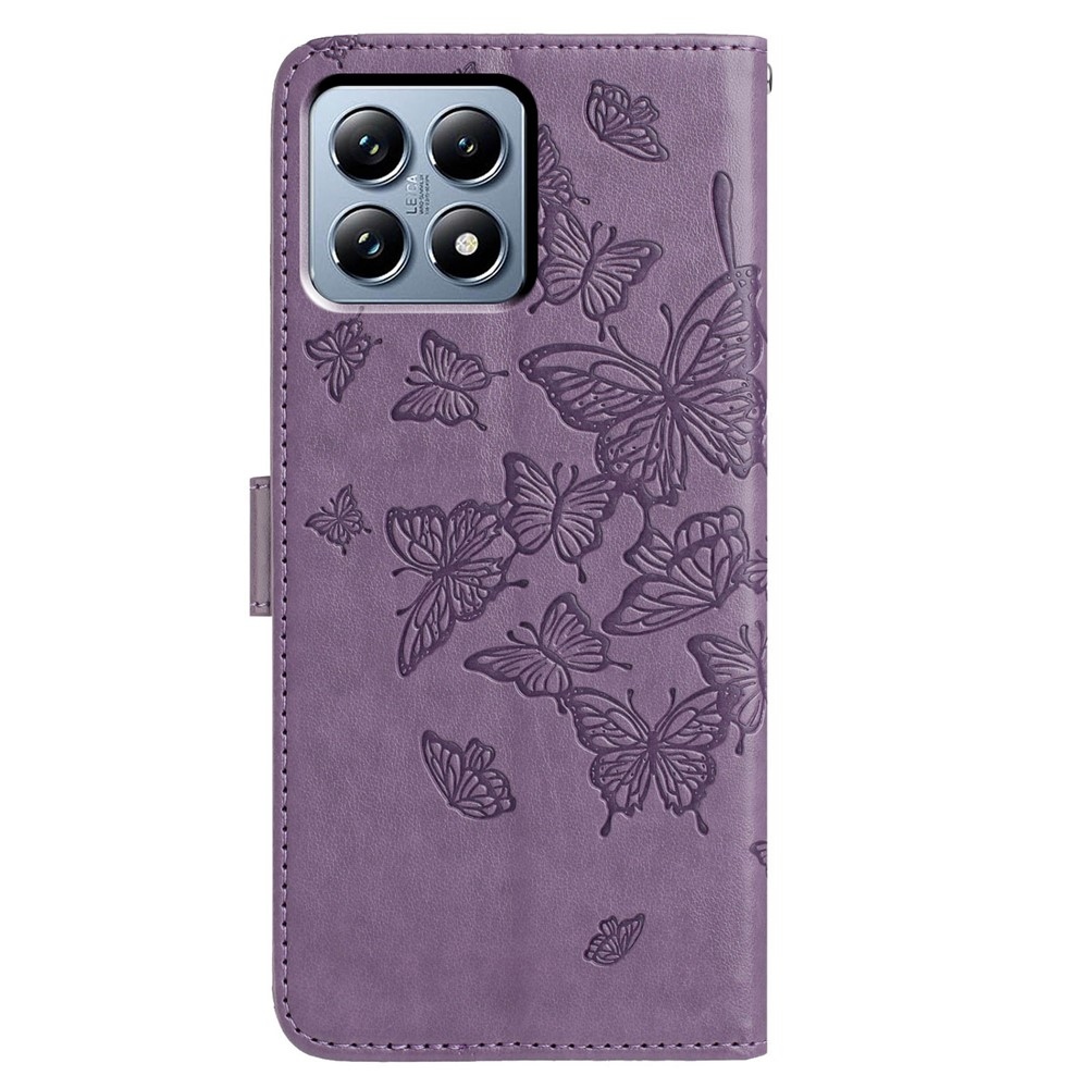 Floral Butterfly knižkové púzdro na Xiaomi 15T Pro - fialové