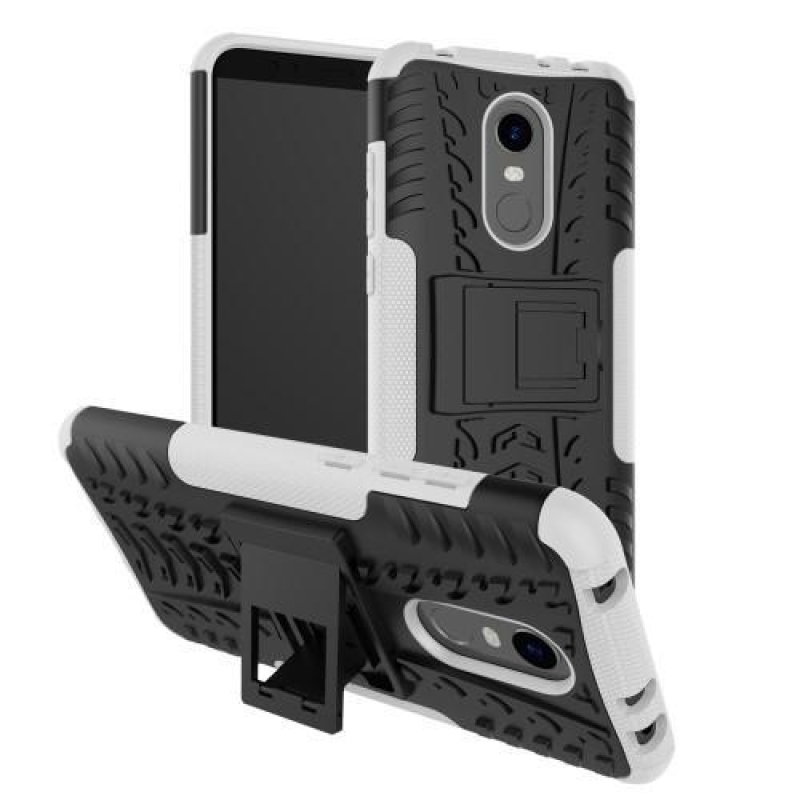 Outdoor odolný hybridný obal so stojančekom na Xiaomi Redmi 5 Plus - biely