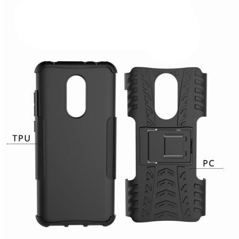 Outdoor odolný hybridný obal so stojančekom na Xiaomi Redmi 5 Plus - biely