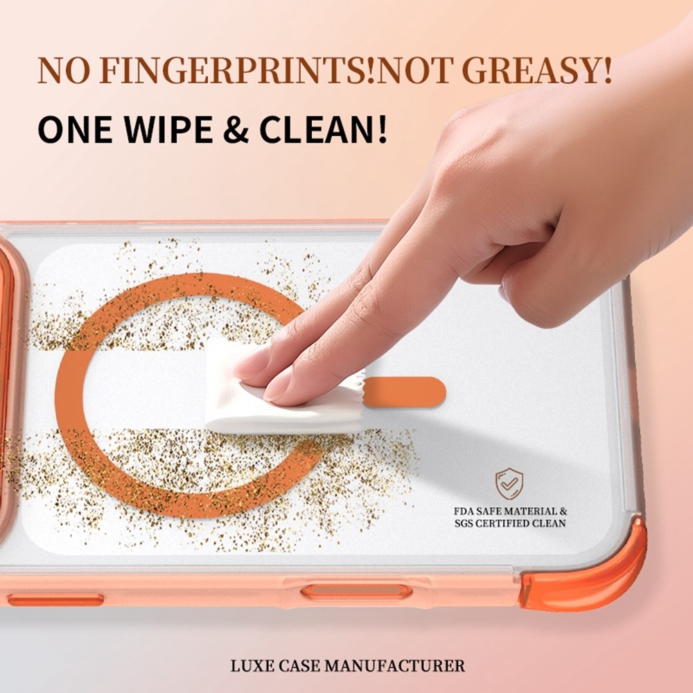 Outer gélový obal s pevným chrbtom a MagSafe na mobil iPhone 18 Pro Max/17 Pro Max - oranžový