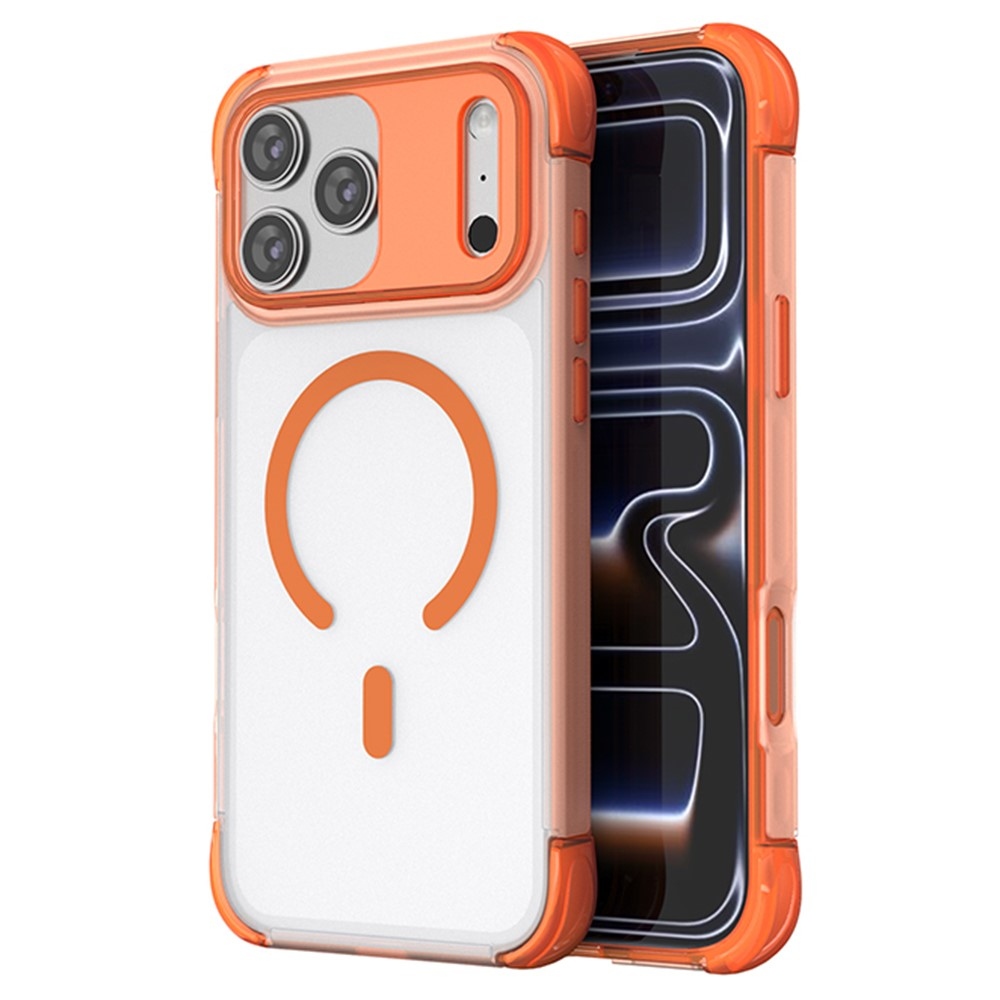 Outer gélový obal s pevným chrbtom a MagSafe na mobil iPhone 18 Pro Max/17 Pro Max - oranžový