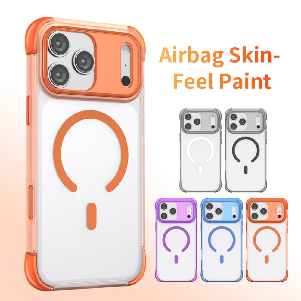 Outer gélový obal s pevným chrbtom a MagSafe na mobil iPhone 18 Pro Max/17 Pro Max - oranžový