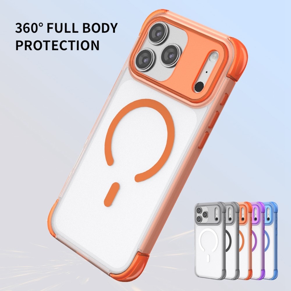 Outer gélový obal s pevným chrbtom a MagSafe na mobil iPhone 18 Pro Max/17 Pro Max - oranžový
