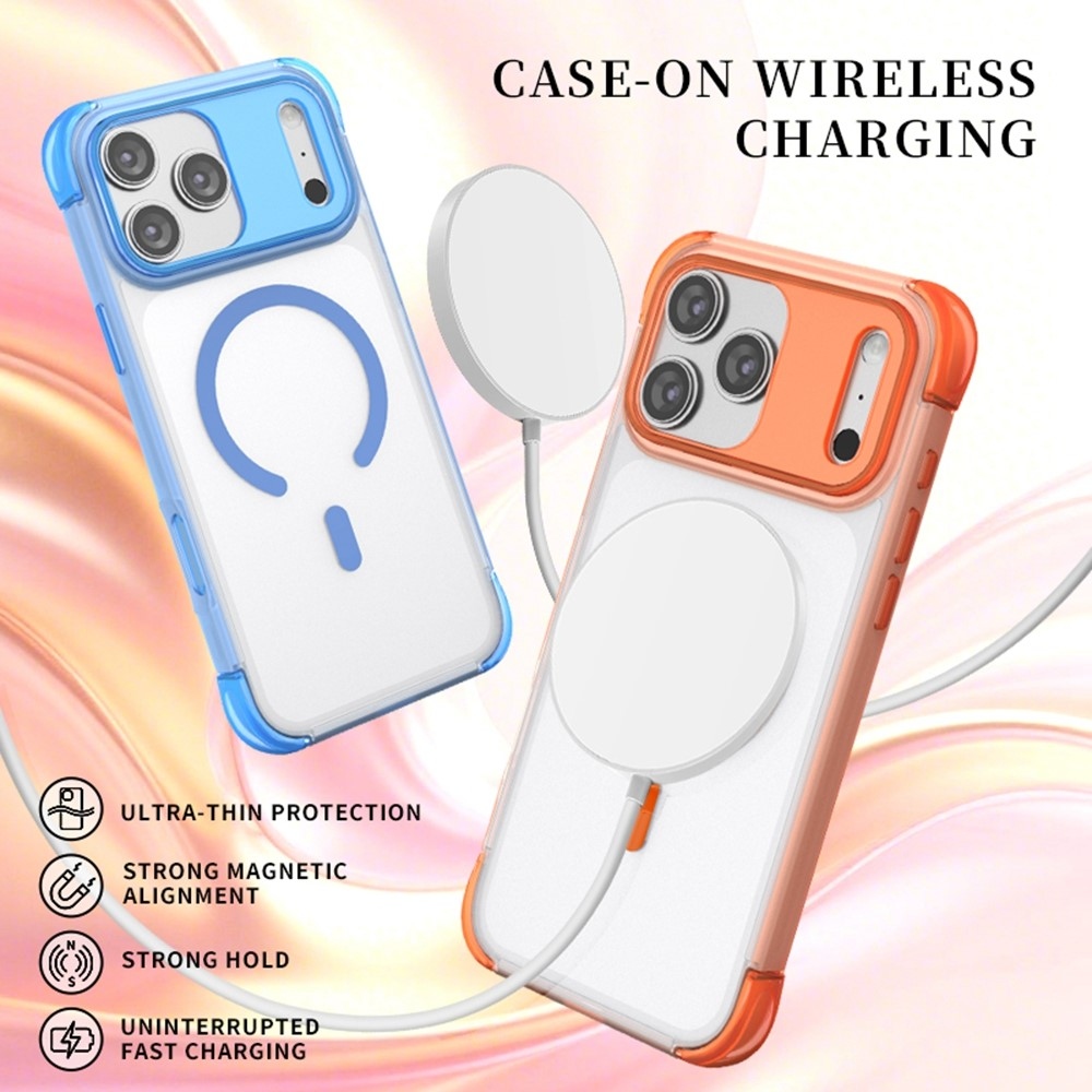 Outer gélový obal s pevným chrbtom a MagSafe na mobil iPhone 18 Pro Max/17 Pro Max - oranžový