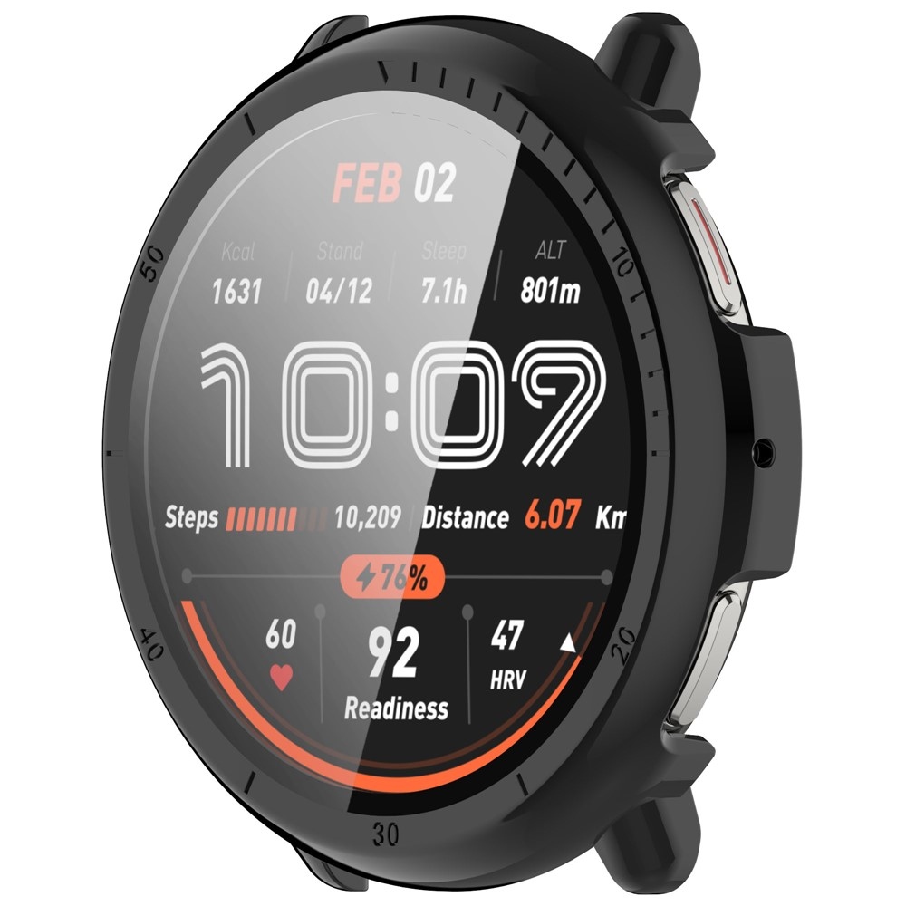 Overall plastové nasadzovacie puzdro s ochranným sklom na Amazfit Active 2 - čierne