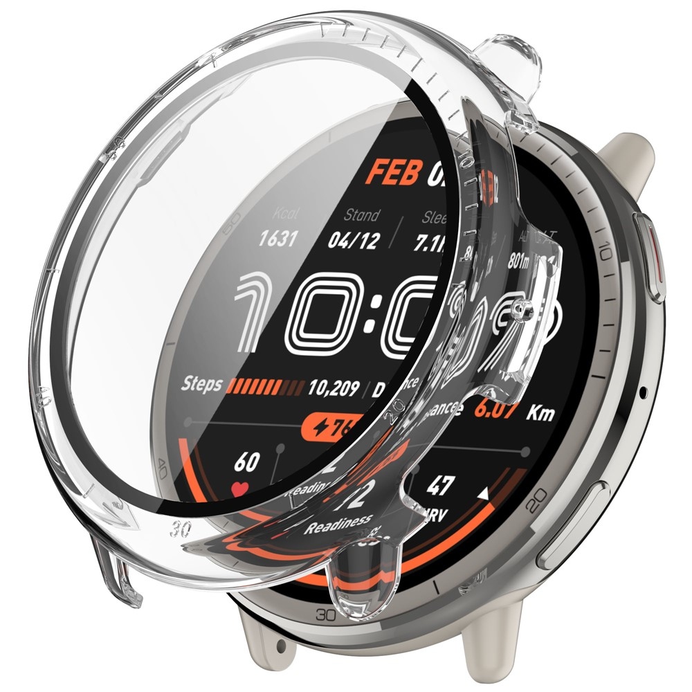 Overall plastové nasadzovacie puzdro s ochranným sklom na Amazfit Active 2 - priehľadné