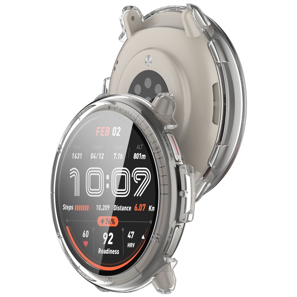 Overall plastové nasadzovacie puzdro s ochranným sklom na Amazfit Active 2 - priehľadné