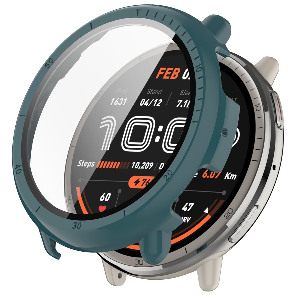 Overall plastové nasadzovacie puzdro s ochranným sklom na Amazfit Active 2 - zelené