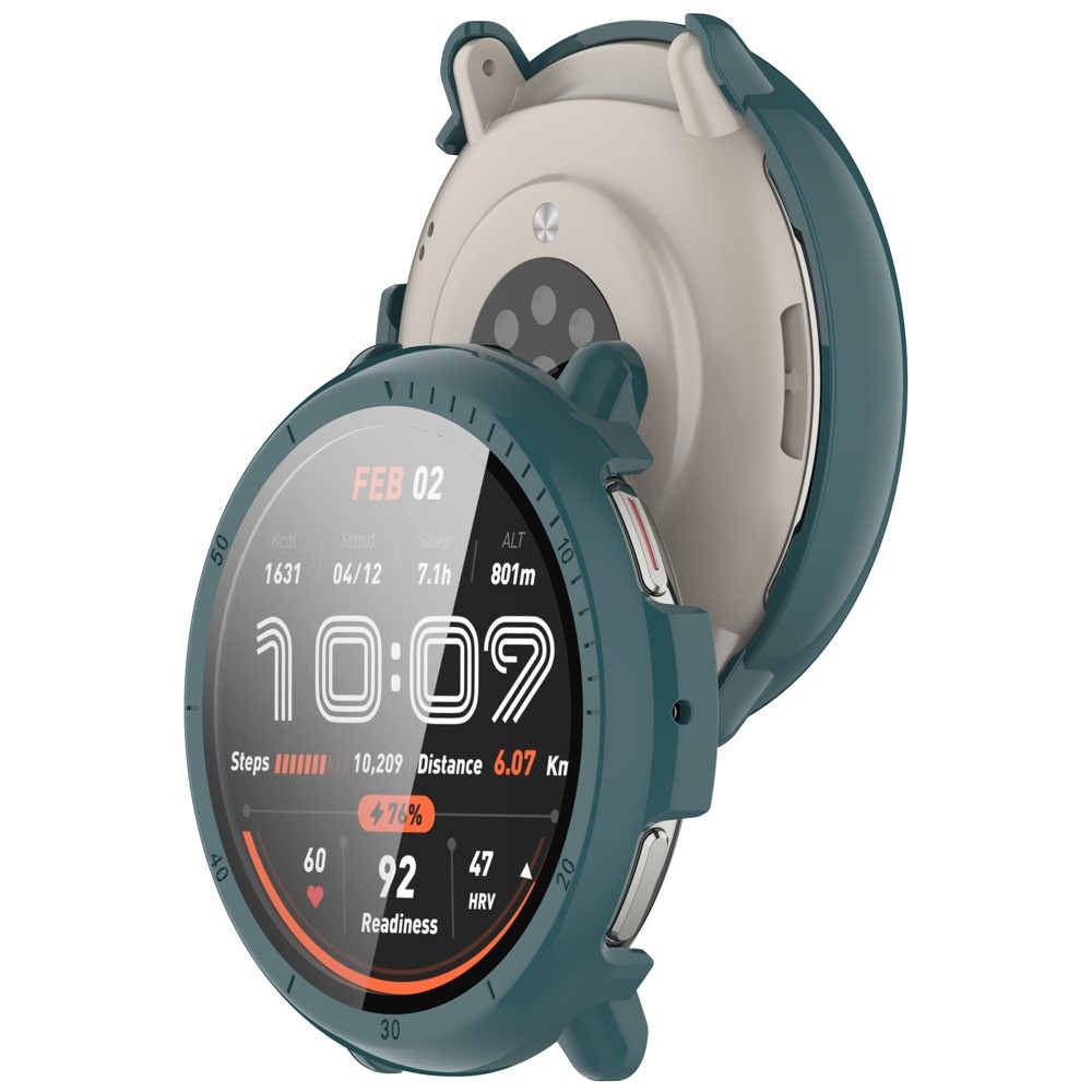 Overall plastové nasadzovacie puzdro s ochranným sklom na Amazfit Active 2 - zelené