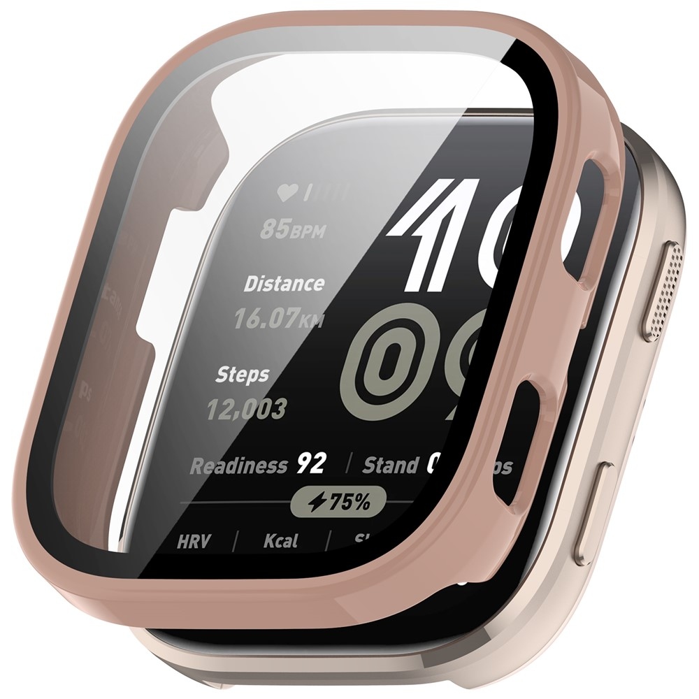 Overall plastové nasadzovacie puzdro s ochranným sklom na Amazfit Bip 6 - ružové