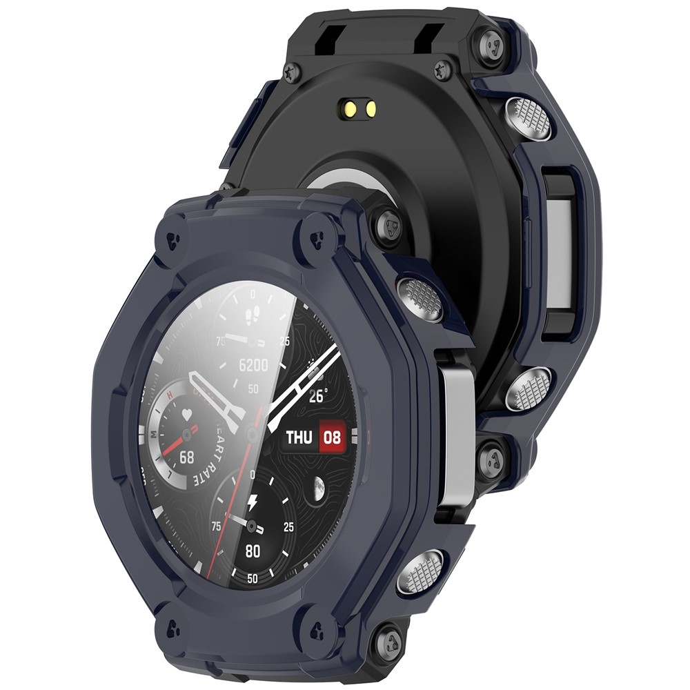 Overall plastové nasadzovacie puzdro s ochranným sklom na Amazfit T-Rex 3 - modré