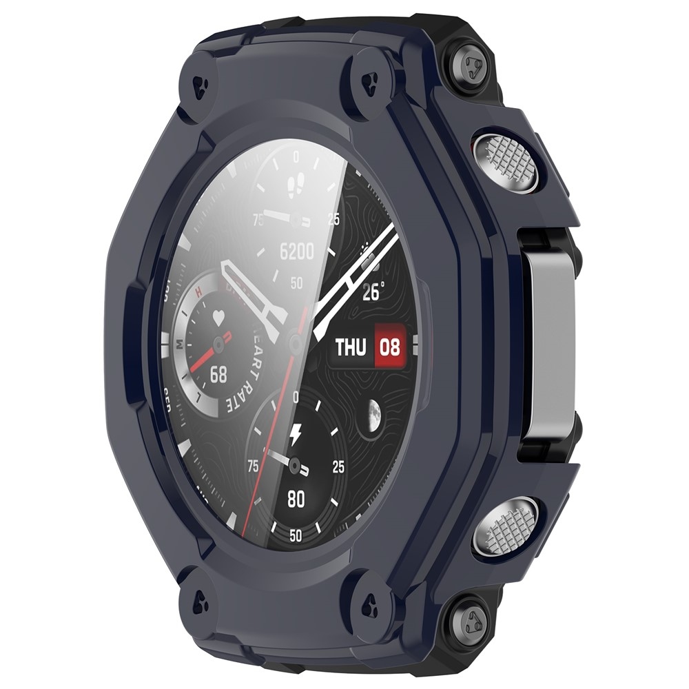 Overall plastové nasadzovacie puzdro s ochranným sklom na Amazfit T-Rex 3 - modré