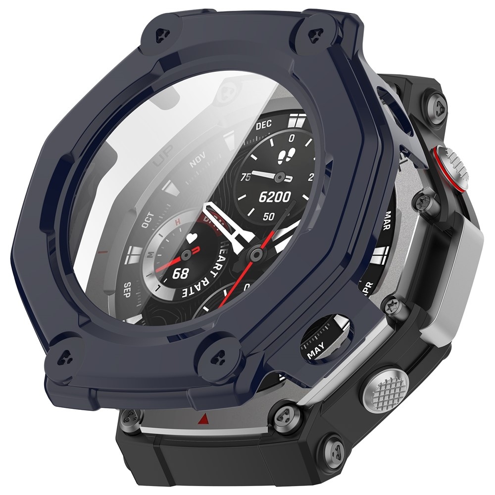 Overall plastové nasadzovacie puzdro s ochranným sklom na Amazfit T-Rex 3 - modré