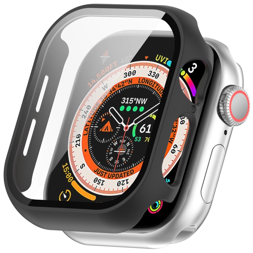 Overall plastové nasadzovacie puzdro s ochranným sklom na Apple Watch 11/10 42mm - čierne