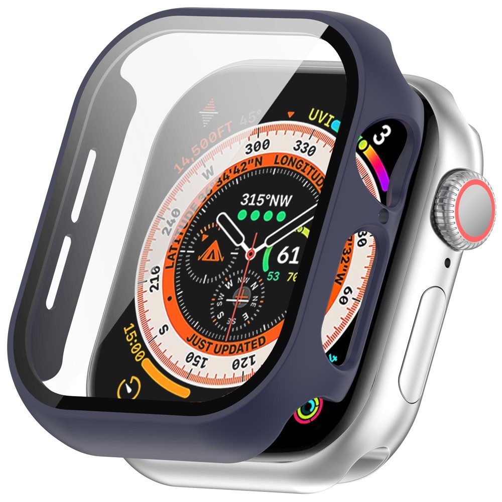 Overall plastové nasadzovacie puzdro s ochranným sklom na Apple Watch 11/10 42mm - modré