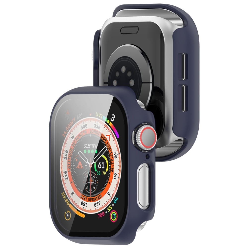Overall plastové nasadzovacie puzdro s ochranným sklom na Apple Watch 11/10 42mm - modré