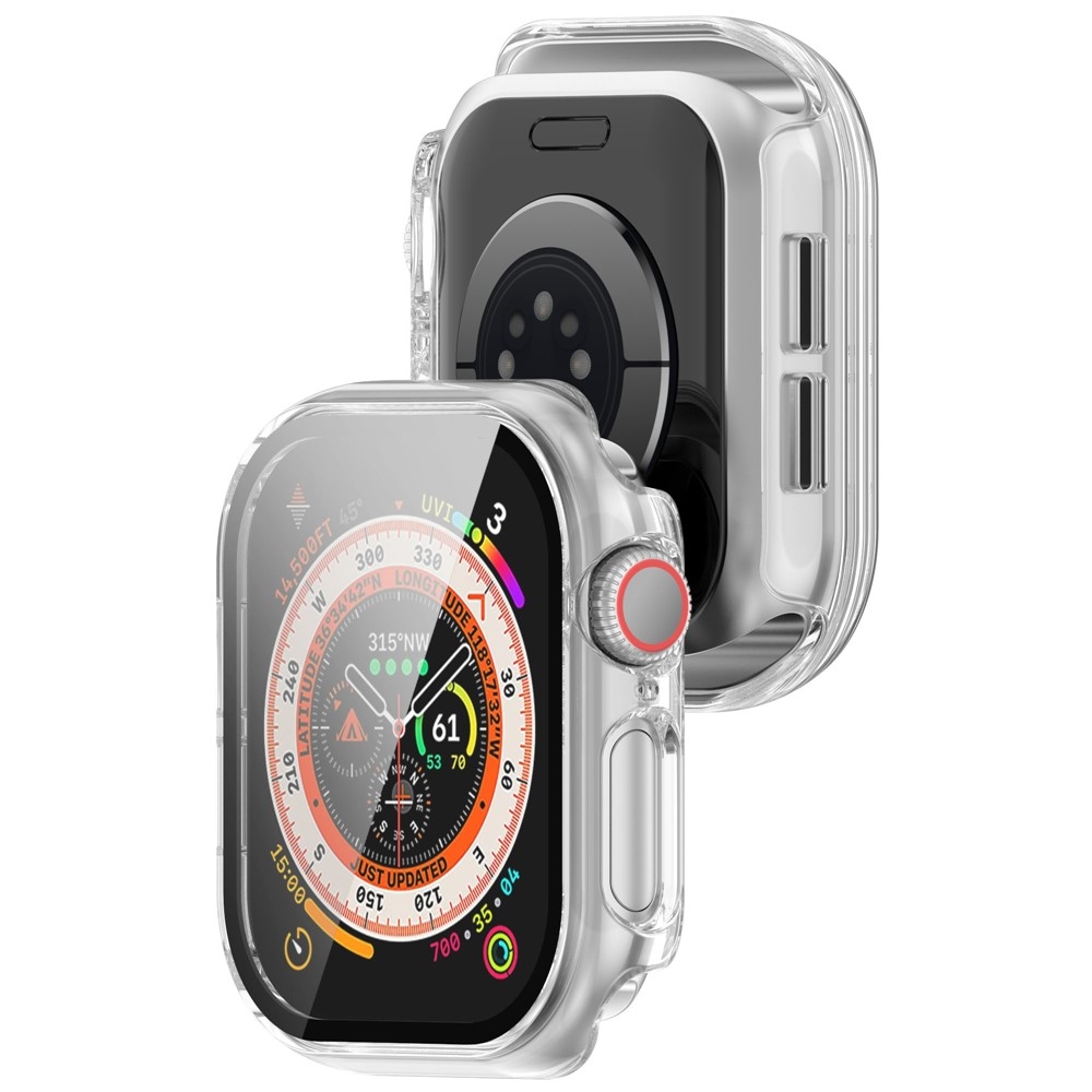 Overall plastové nasadzovacie puzdro s ochranným sklom na Apple Watch 11/10 42mm - priehľadné