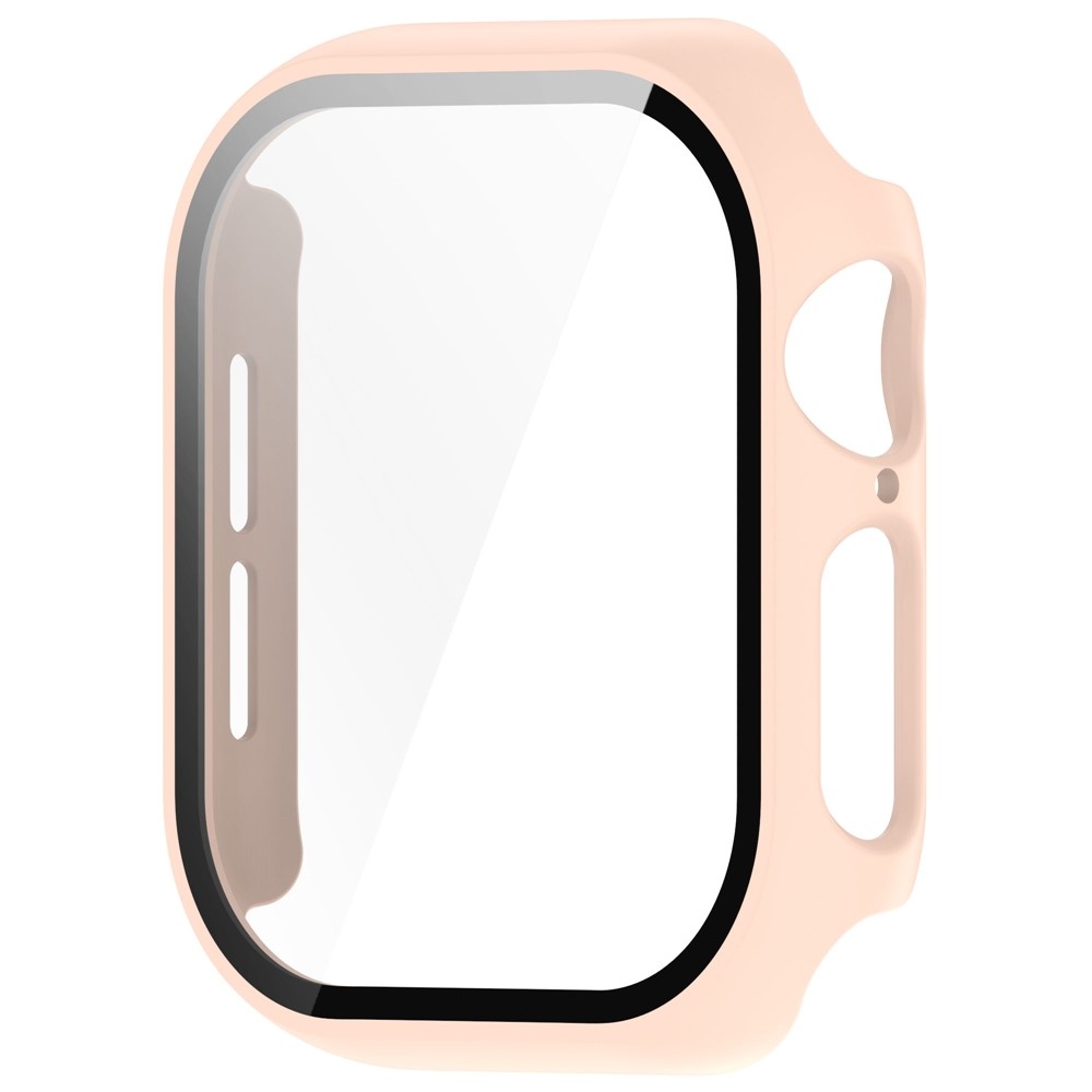 Overall plastové nasadzovacie puzdro s ochranným sklom na Apple Watch 11/10 42mm - ružové