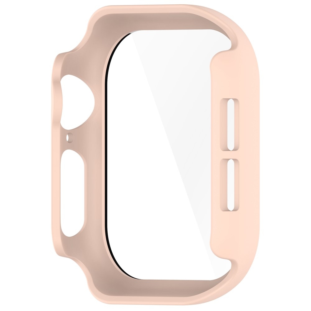 Overall plastové nasadzovacie puzdro s ochranným sklom na Apple Watch 11/10 42mm - ružové