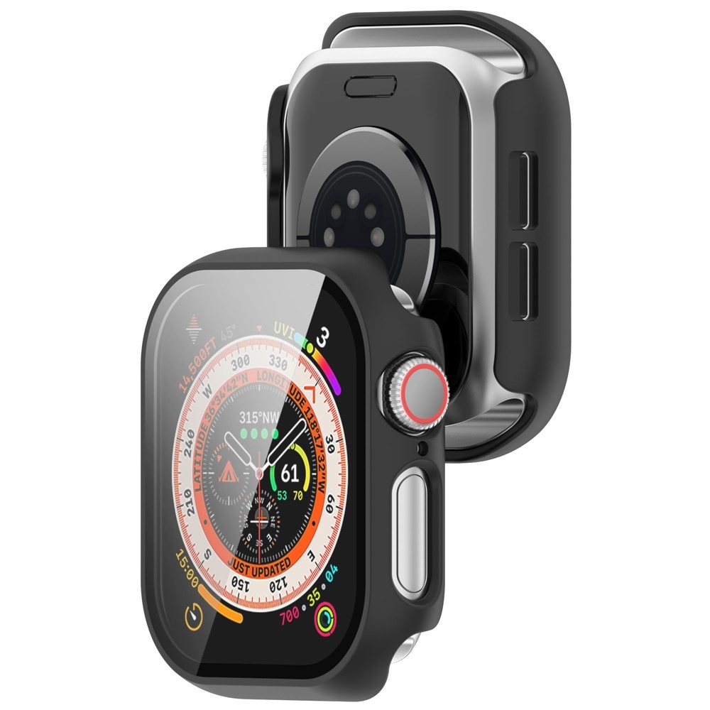 Overall plastové nasadzovacie puzdro s ochranným sklom na Apple Watch 11/10 46mm - čierne