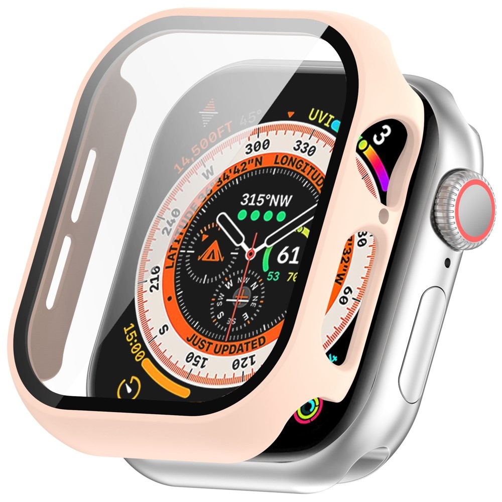 Overall plastové nasadzovacie puzdro s ochranným sklom na Apple Watch 11/10 46mm - ružové