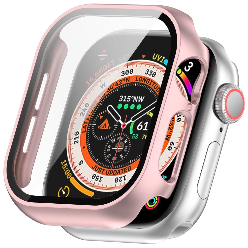 Overall plastové nasadzovacie puzdro s ochranným sklom na Apple Watch 11/10 46mm - ružovozlaté