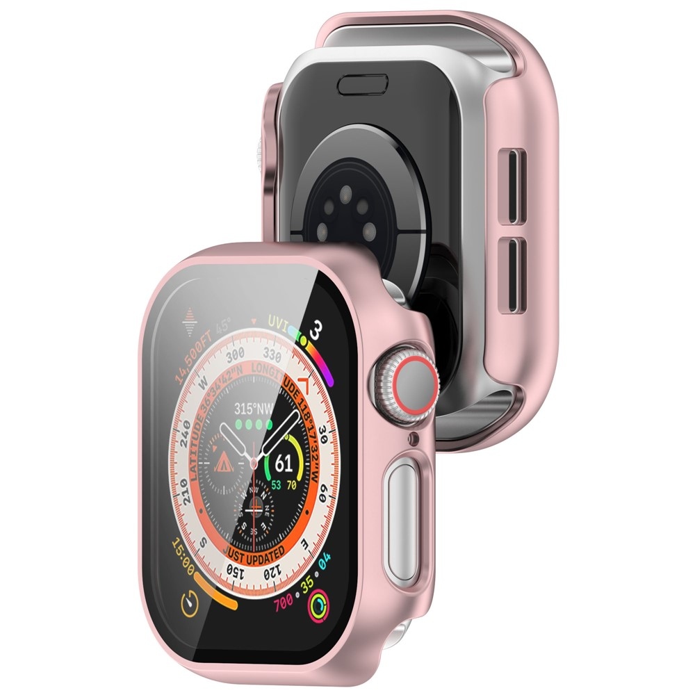 Overall plastové nasadzovacie puzdro s ochranným sklom na Apple Watch 11/10 46mm - ružovozlaté