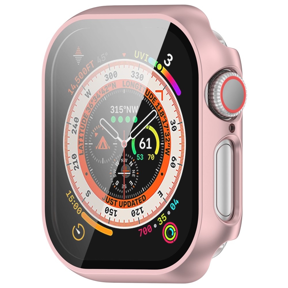 Overall plastové nasadzovacie puzdro s ochranným sklom na Apple Watch 11/10 46mm - ružovozlaté